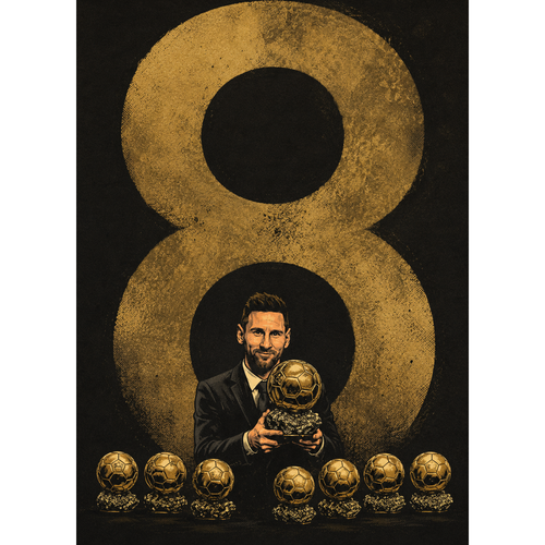 LIONEL MESSI - 8 BOLAS DE OURO - placar | creative studio