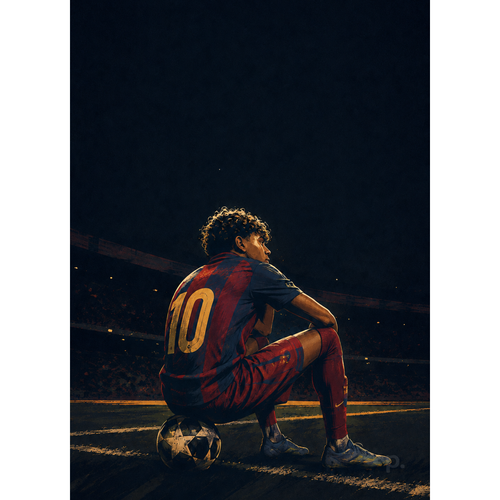 LAMINE YAMAL - DONO DO JOGO - pôster de futebol placar | creative studio
