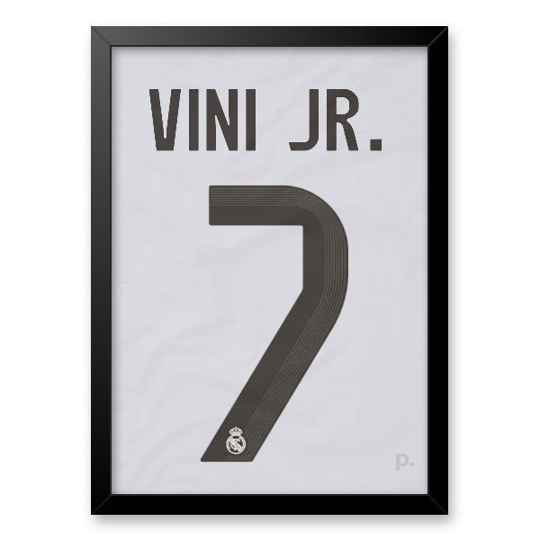 Quadro - Camisa do Real Madrid - Vini Jr. (7) - placar | creative studio