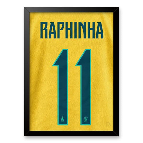 Quadro - Camisa Brasil 1 - Raphinha (11) - placar | creative studio