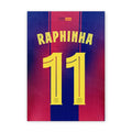 Quadro - Camisa do Barcelona - Raphinha (11) - placar | creative studio