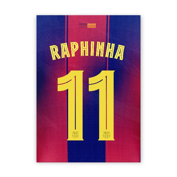 Quadro - Camisa do Barcelona - Raphinha (11) - placar | creative studio