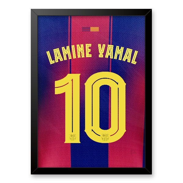 Quadro - Camisa do Barcelona - Lamine Yamal (10) - placar | creative studio