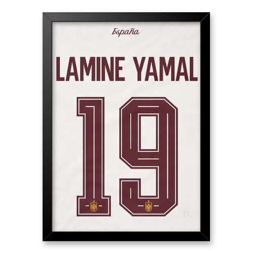 Quadro - Camisa Espanha - Yamal (19) - placar | creative studio