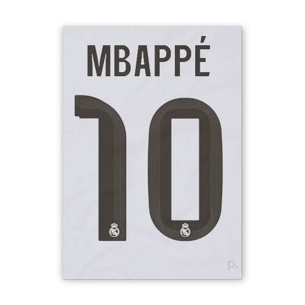 Quadro - Camisa do Real Madrid - Kylian Mbappé (10) - placar | creative studio